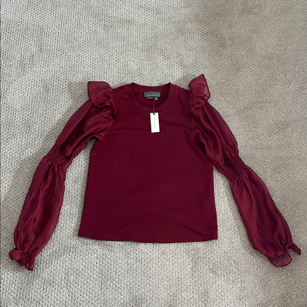 NWT Anthropologie Organza Sheer Long Sleeve Blouse Top - Picture 2 of 7